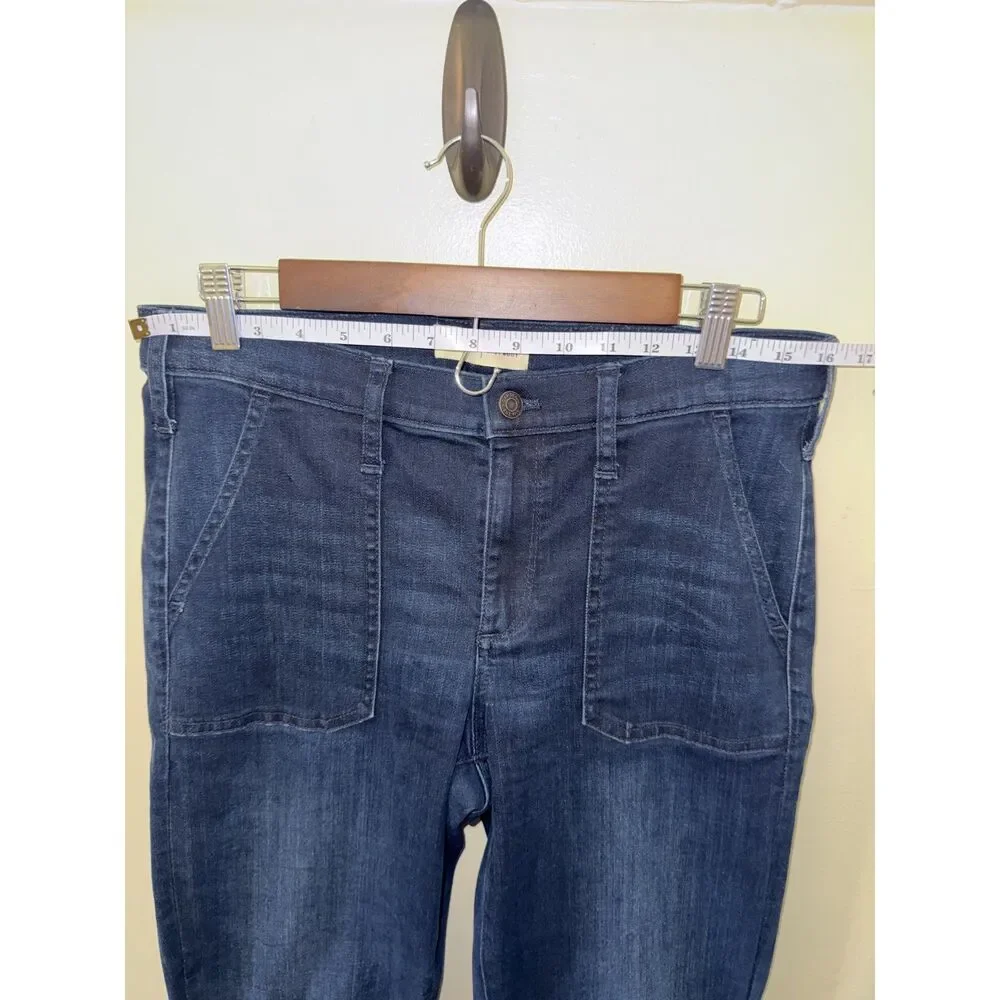 GAP 1969 Baby Boot Jeans 31 Tall Dark Wash Front Patch Pocket Bootcut Denim